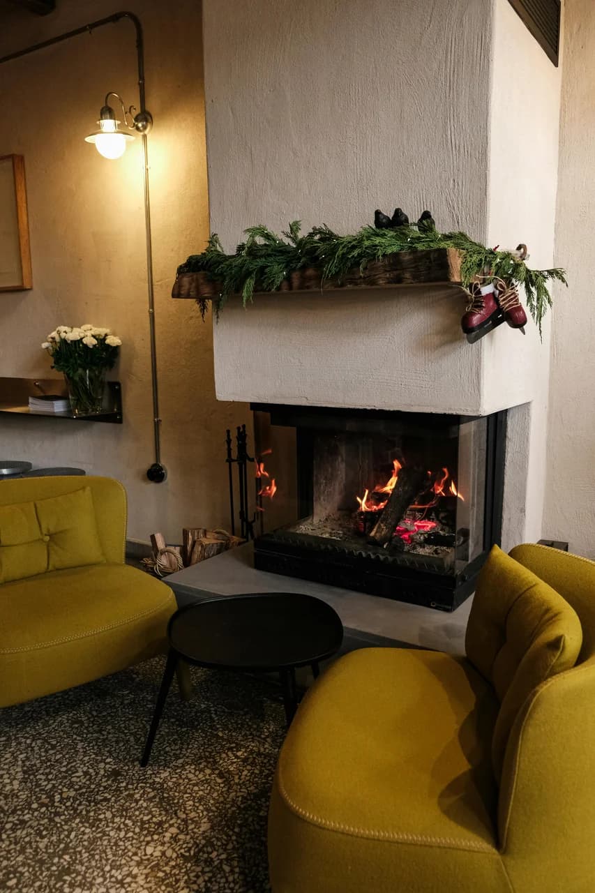 Luxury fireplace design with modern aesthetic